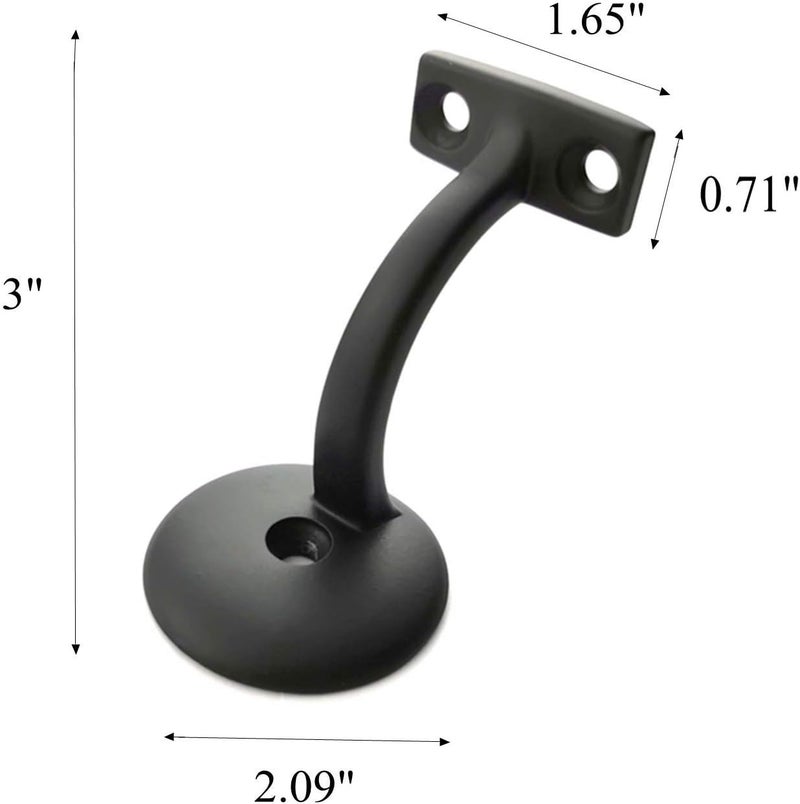 Langdoly - 3" Solid Heavy Duty Round Base Handrail Brackets for Staircase-Pack of (Satin Black 5) - Image 2